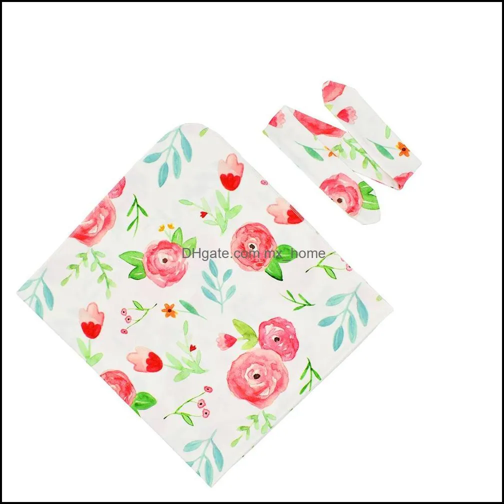 europe baby florals swaddle wrap blanket wraps blankets nursery bedding towelling baby infant wrapped cloth with diy headband mxhome