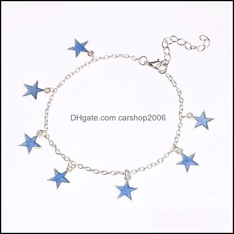 luminous star pendant anklets on the leg charm summer jewelry girl party gift foot jewelry anklet