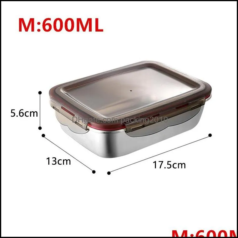 stainless steel lunch box sealed -keeping boxes office bento container lunch container