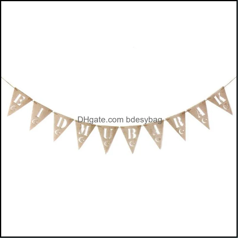 13pcs/set jute fabric bunting banner vintage letter flags wedding birthday party burlap banners rustic decoration