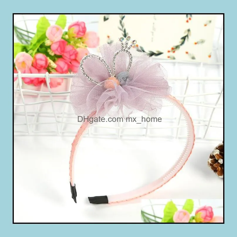 cute girl lace flower bunny ear hair clasp kids hairband princess child dance performance headband hair accessories 14695