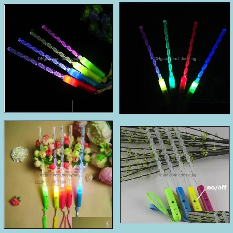 party decoration styles led cheer rave glow sticks acrylic spiral flash wand for kids toys christmas concert bar birthday supplies