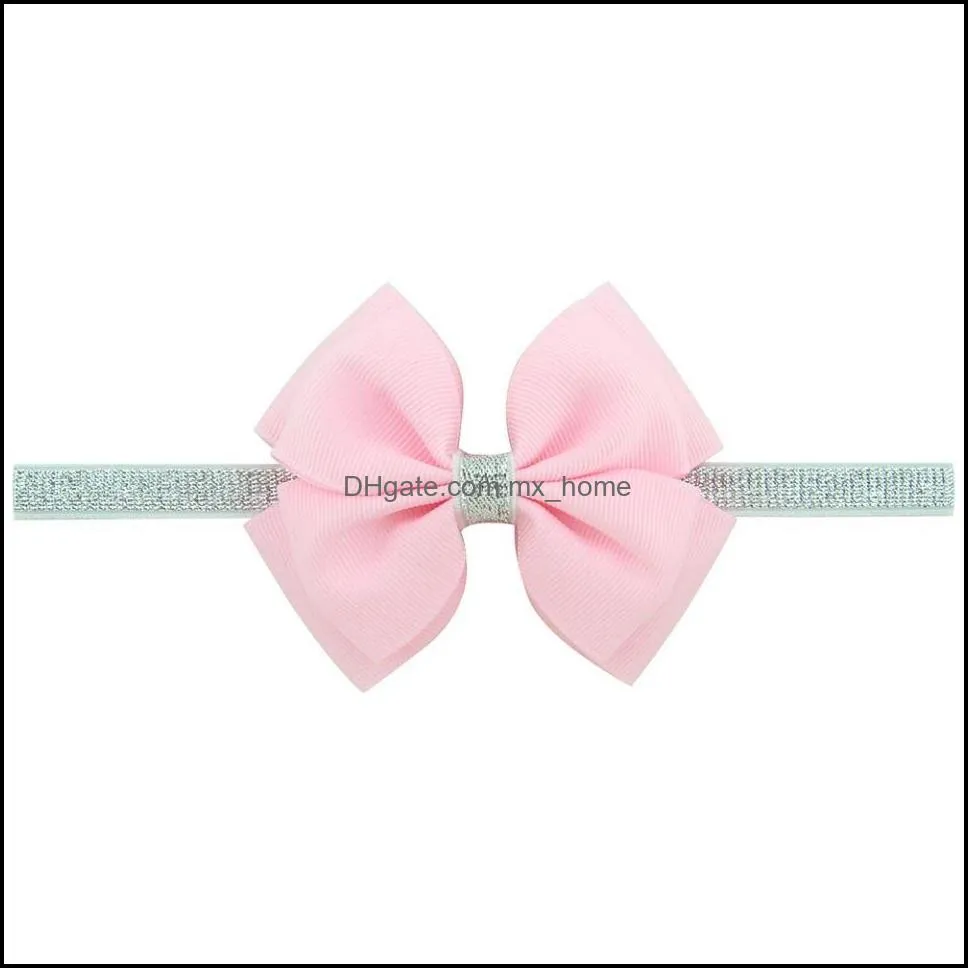 europe babies girls bowknot hair bands double layer bow headband headwear children baby headwraps hair accessory 20 colors mxhome