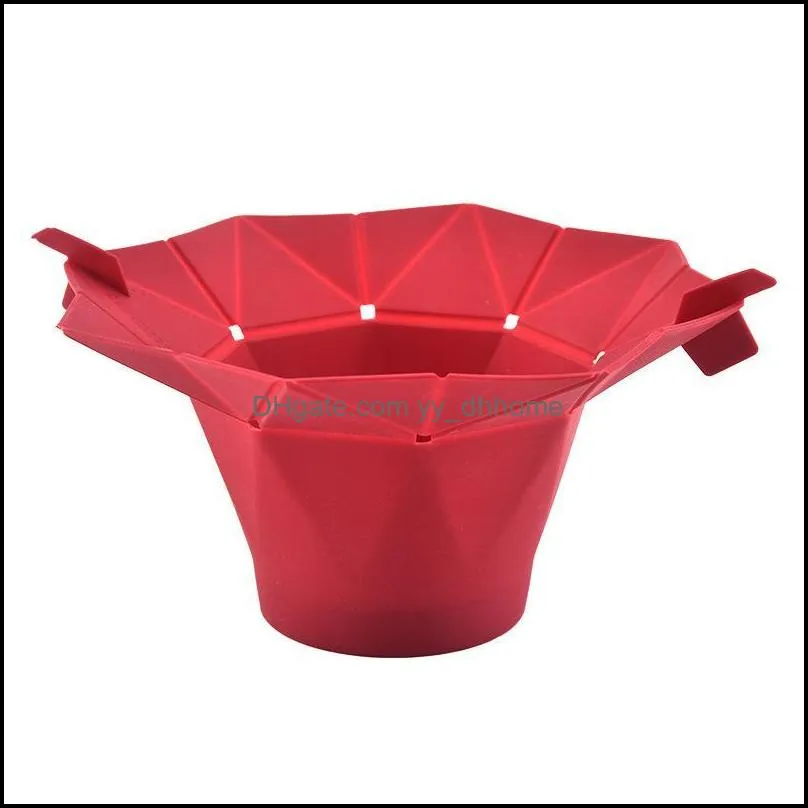 bowls silicone popcorn bowl maker diy microwave fold bucket red home kitchen gadget