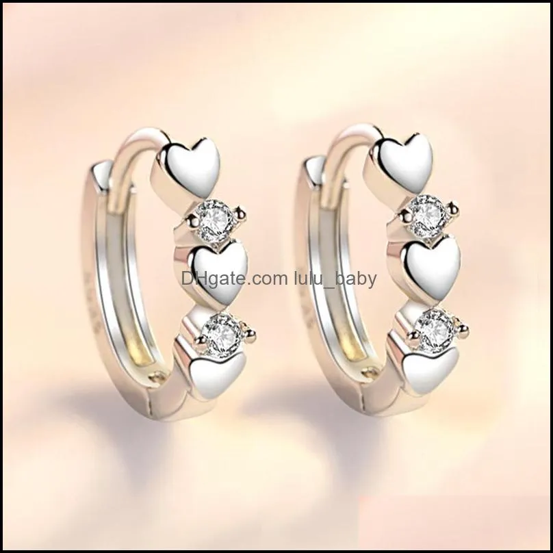 heart hoop earrings ear buckle inlaid zircon earrings love ear buckle jewelry