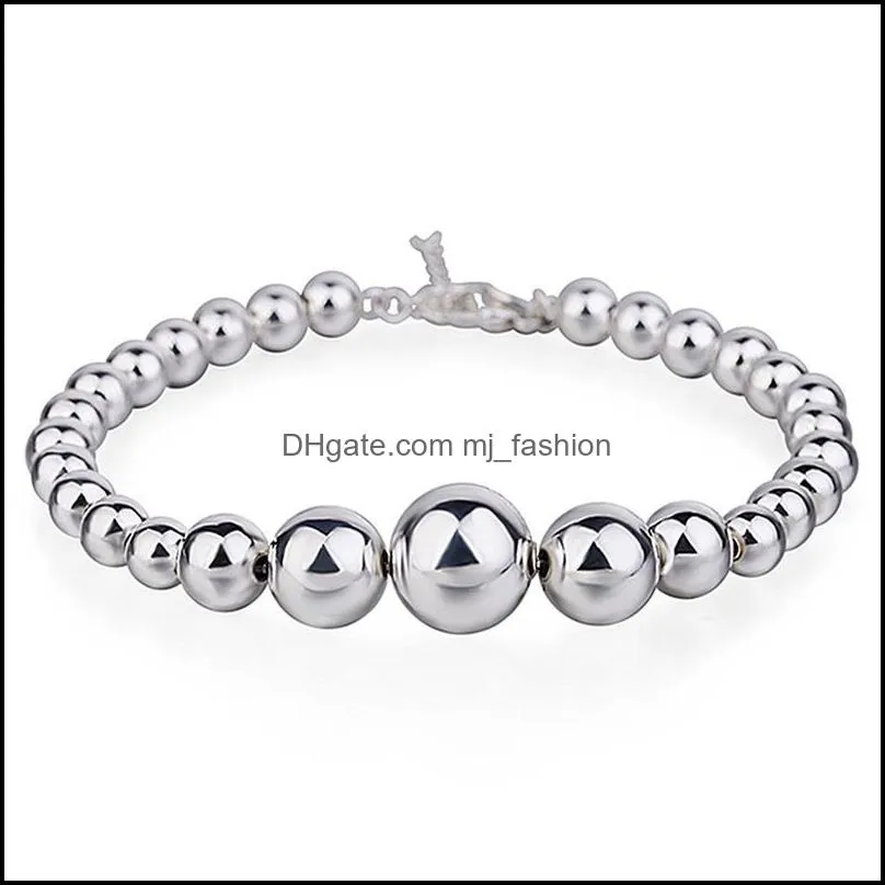 men`s and women`s bracelets silver plated jewelry snake belly bead bracelet