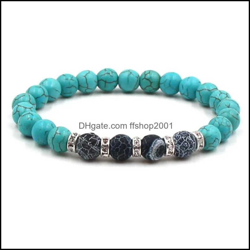 turquoise stone bracelet tiger eye white turquoise agate natural stone bead bracelet luxury jewelry men jewelry beaded bracelets