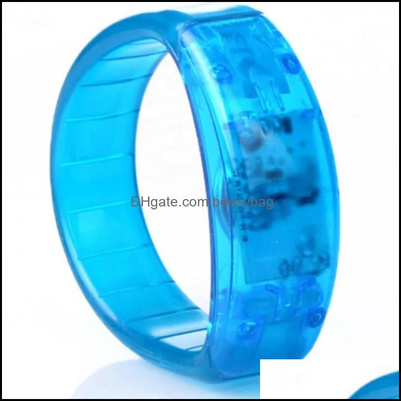 party decoration unisex sound controlled led light up bracelet activated glow flash bangle for mother`s day festival fast delivery