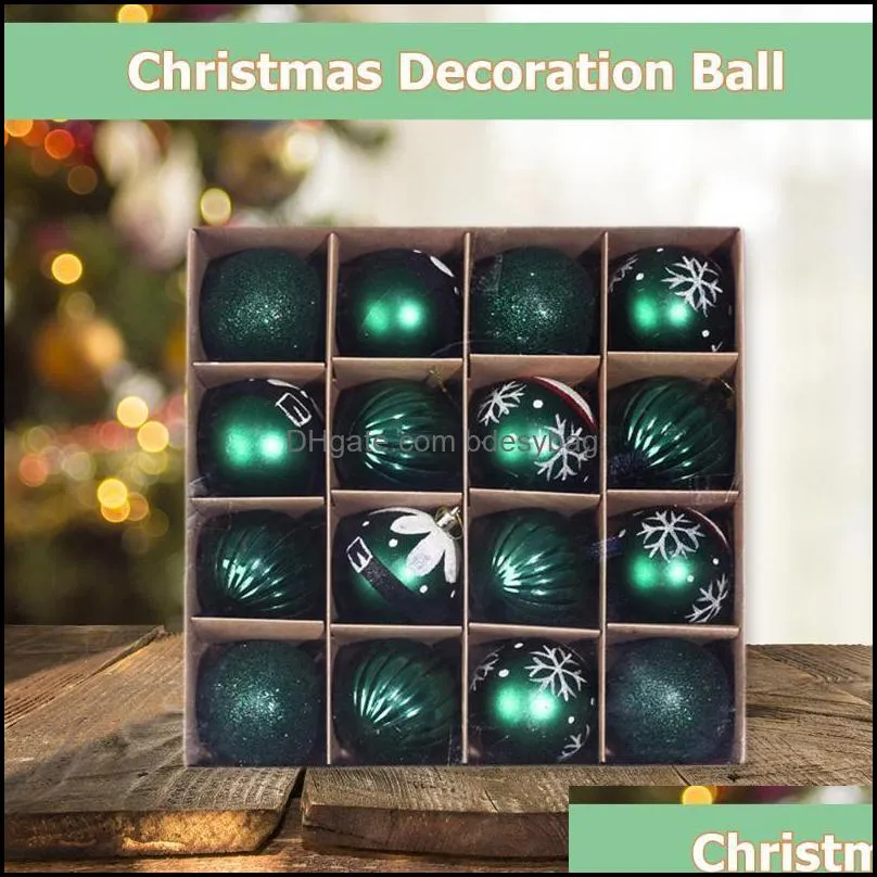 party decoration 16pcs/box christmas tree decor ball bauble hanging ornament decorations for home gifts