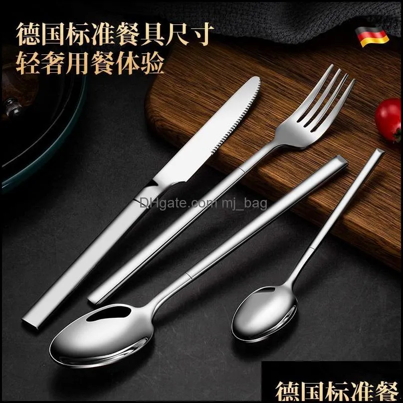 stainless steel dinnerware forks spoon servies sets cuttlery nordic home jogo de jantar kitchen dining bar di50cj