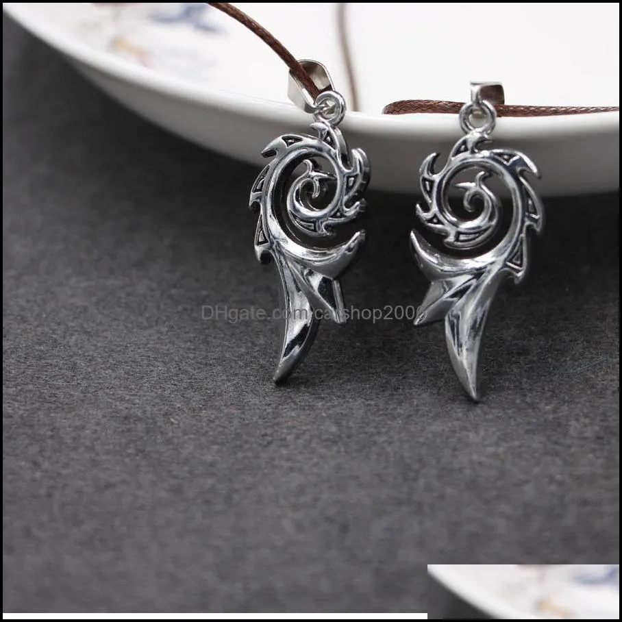 men`s punk dragon flame titanium stainless steel cool leather chain pendant necklace men`s necklace wholesale