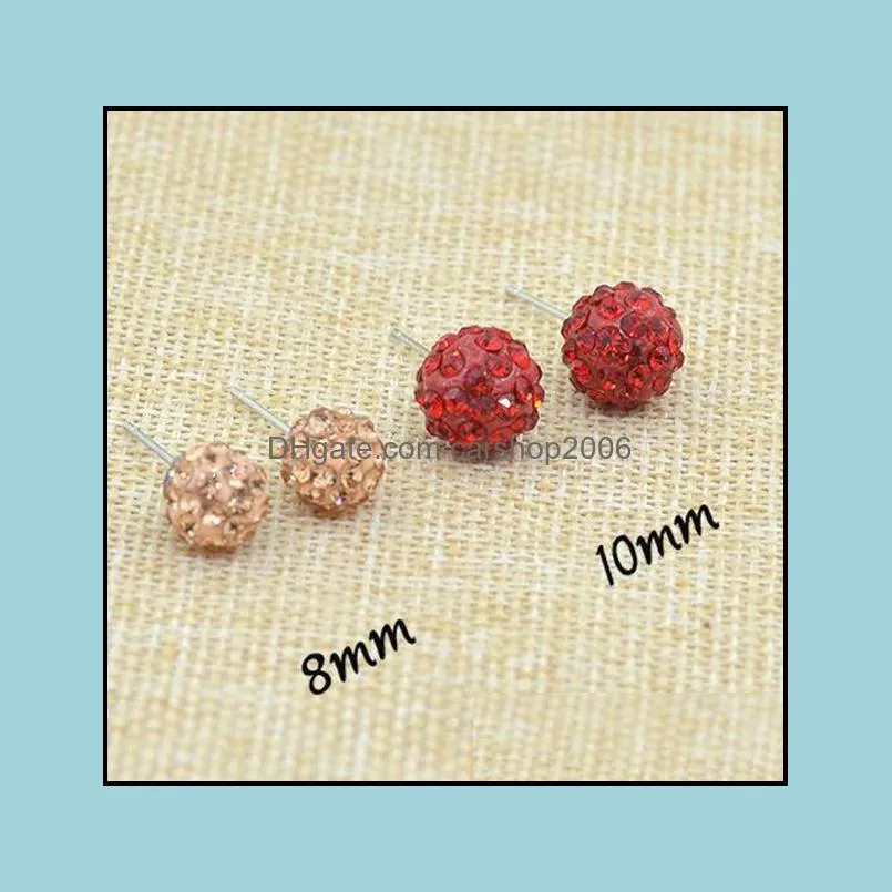 earrings for women fashion jewelry china copper with platinum plated 10mm ball women`s stud earrings