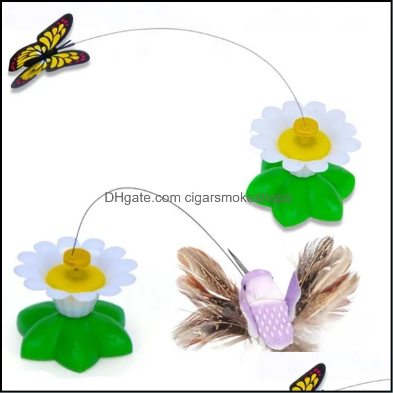 electric rotating colorful butterfly funny dog cat toys bird pet seat scratch toy for kitten cats intelligence trainning