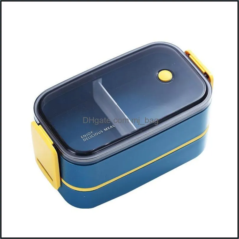 dinnerware sets stainless steel cute lunch box for kids container storage boxs wheat straw material leak-proof japanese style bento