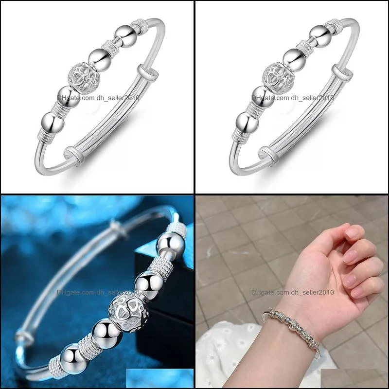 exquisite and creative nine transfer beads bracelet white copper silver-plated transfer beads bracelet women`s exquisite ball jewelry