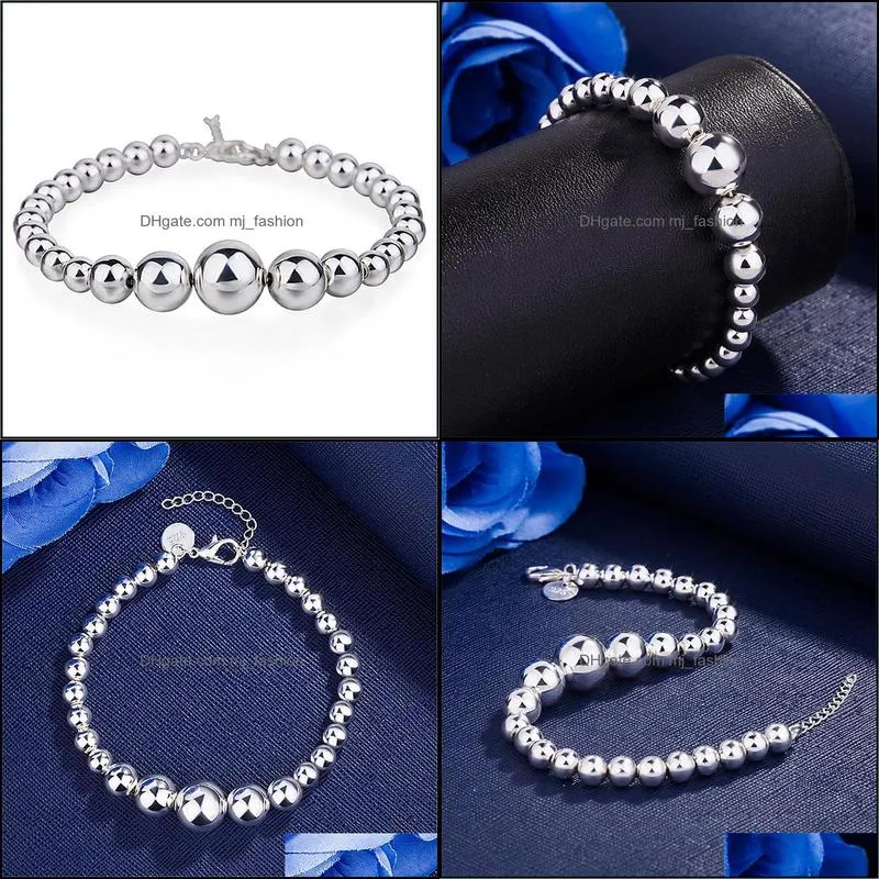 men`s and women`s bracelets silver plated jewelry snake belly bead bracelet