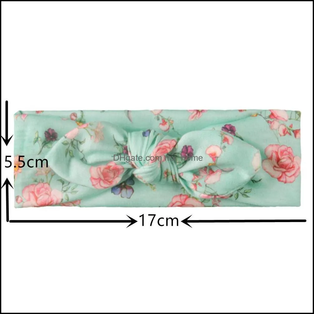 florals cute infant baby bunny ear headband kids bowknot hairband children bandanas head band mxhome