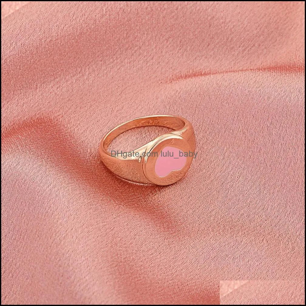 vintage golden heart rings set for women fashion pink green color resin love heart ring wholesale jewelry