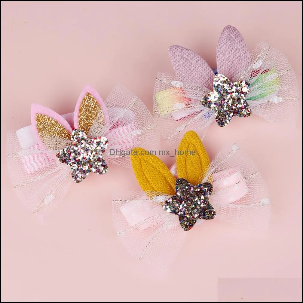 europe babies girls flowers bunny ears hair bands headband bowknot headwear children baby headwraps hair accessory mxhome