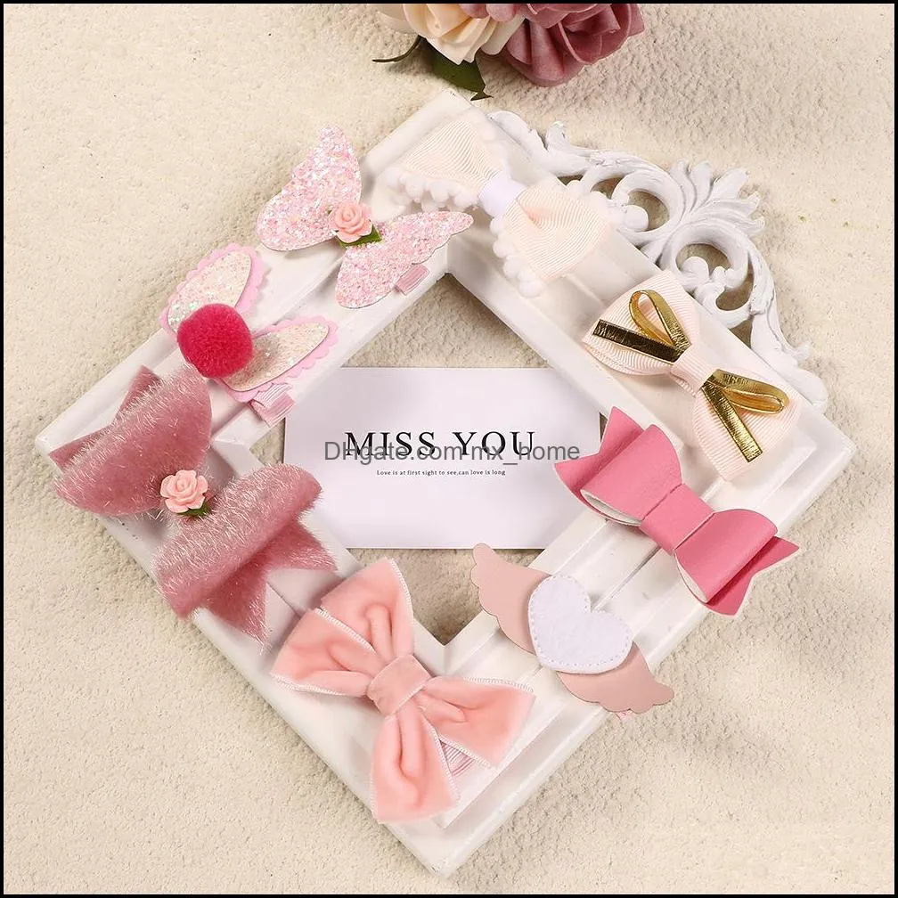 europe baby girls colorful sweet bowknots hair clip kids cartoon bowknot barrette barrettes children hairpin accessory mxhome