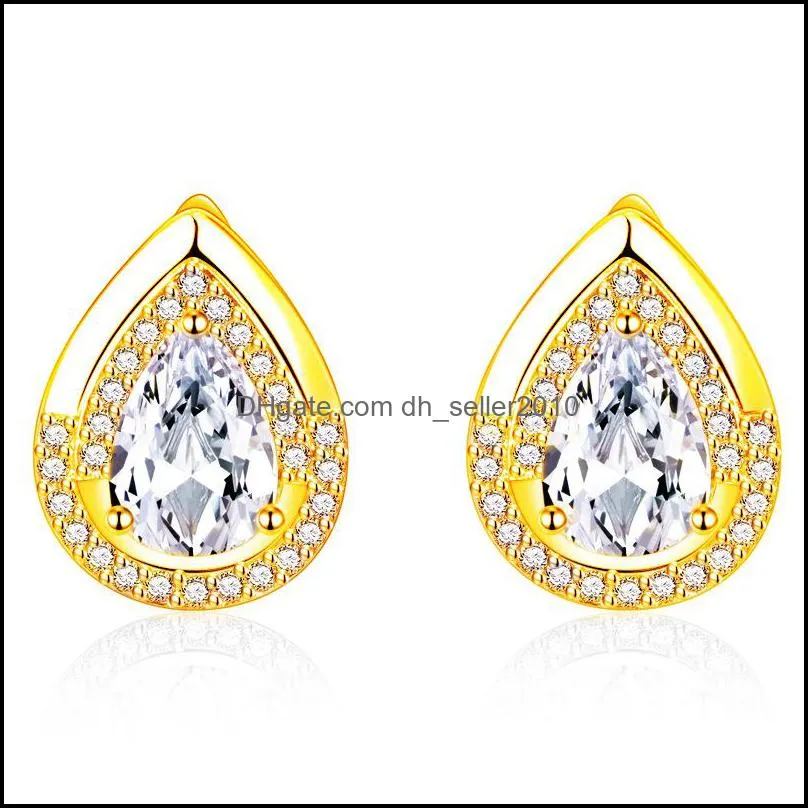 gold earrings with s925 stamp silver cubic zirconia cz drop hoop earrings for women dangle earring fashion jewelry