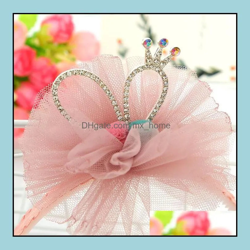 cute girl lace flower bunny ear hair clasp kids hairband princess child dance performance headband hair accessories 14695