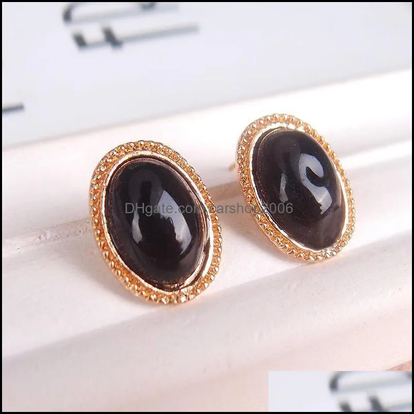 stud earrings wholesale for women style big rhinestone elliptic earrings ear stud