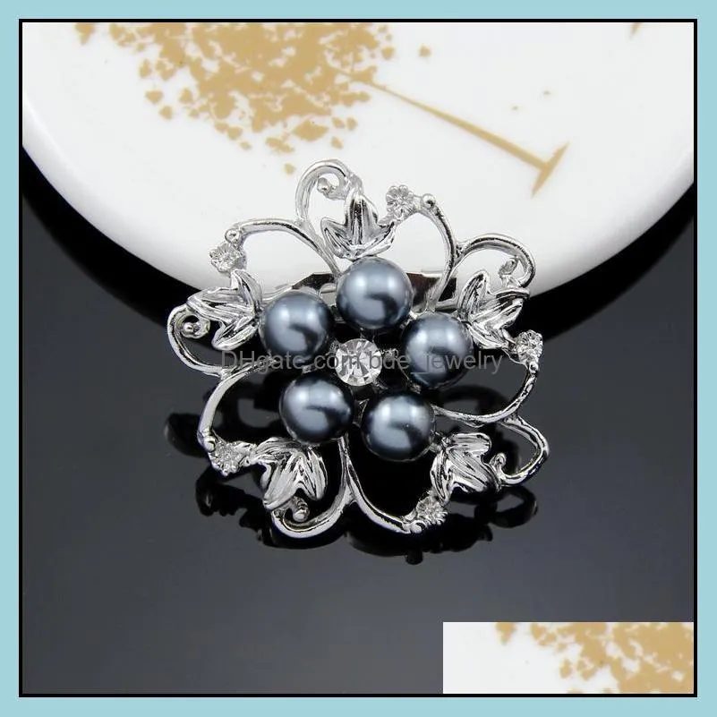 brooches fashion jewelry channel silver plated lapel flower scarf buckle clips crystal beautifully rhineston brooches