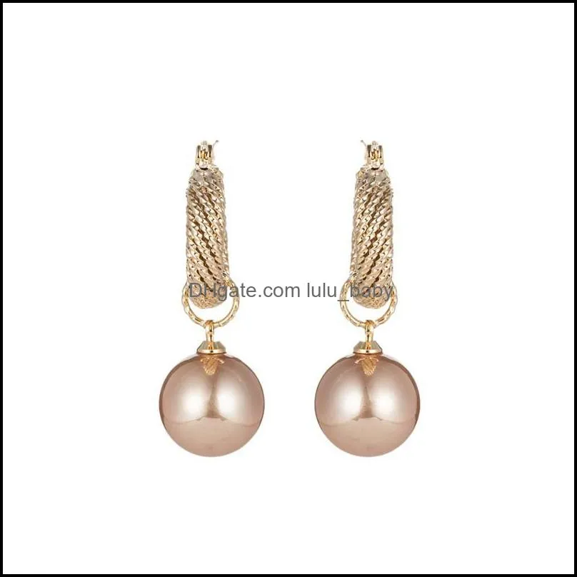 dominated fashion fine pearl drop earrings contracted senior geometric metal temperament women earrings jewelry
