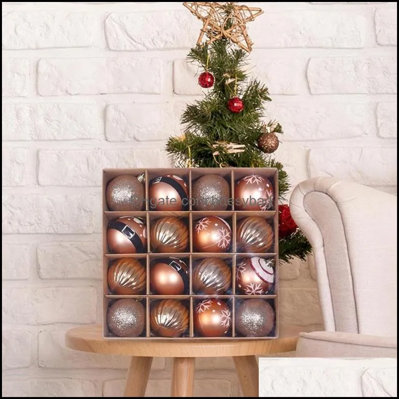 party decoration 16pcs/box christmas tree decor ball bauble hanging ornament decorations for home gifts