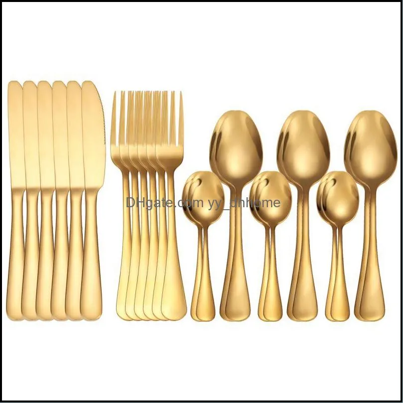cutlery set stainless steel dinnerware rainbow spoon fork knife sets