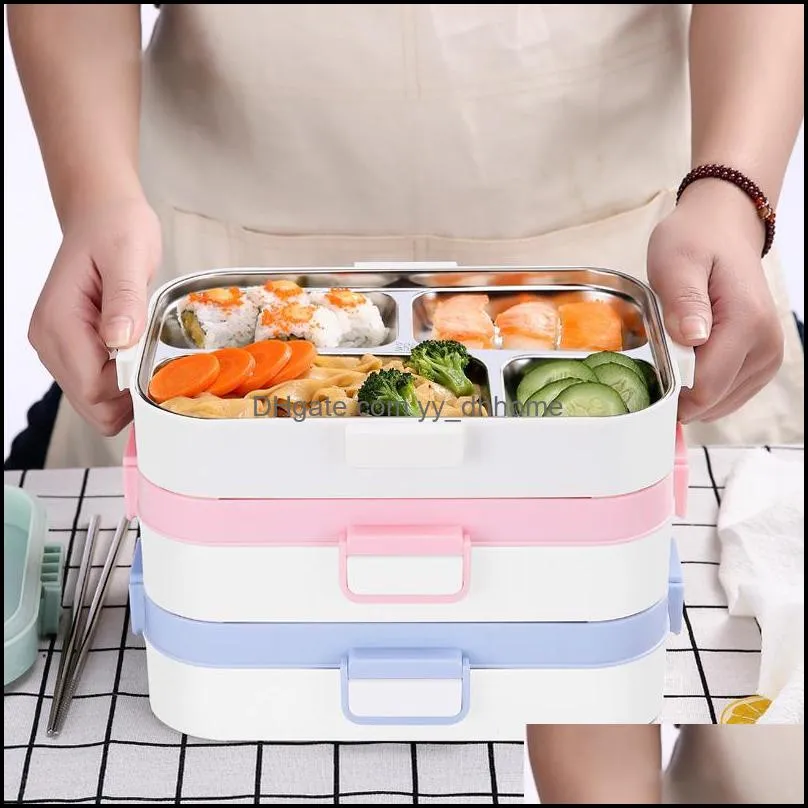 dinnerware sets oneup 304 stainless steel thermal lunch box portable leakproof bento 1000ml storage container with tableware and bag