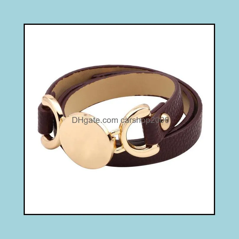 bracelet for men multilayer genuine leather bangles magnetic clasp cowhide braided multi layer wrap trendy bracelet