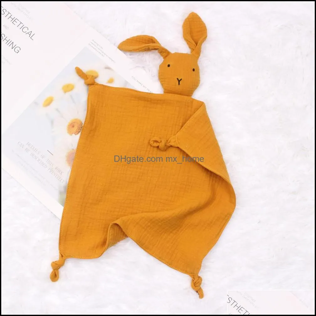 infant baby organic cotton sleeps with the doll rabbit drool towel babies bib bandana burp cloths mxhome