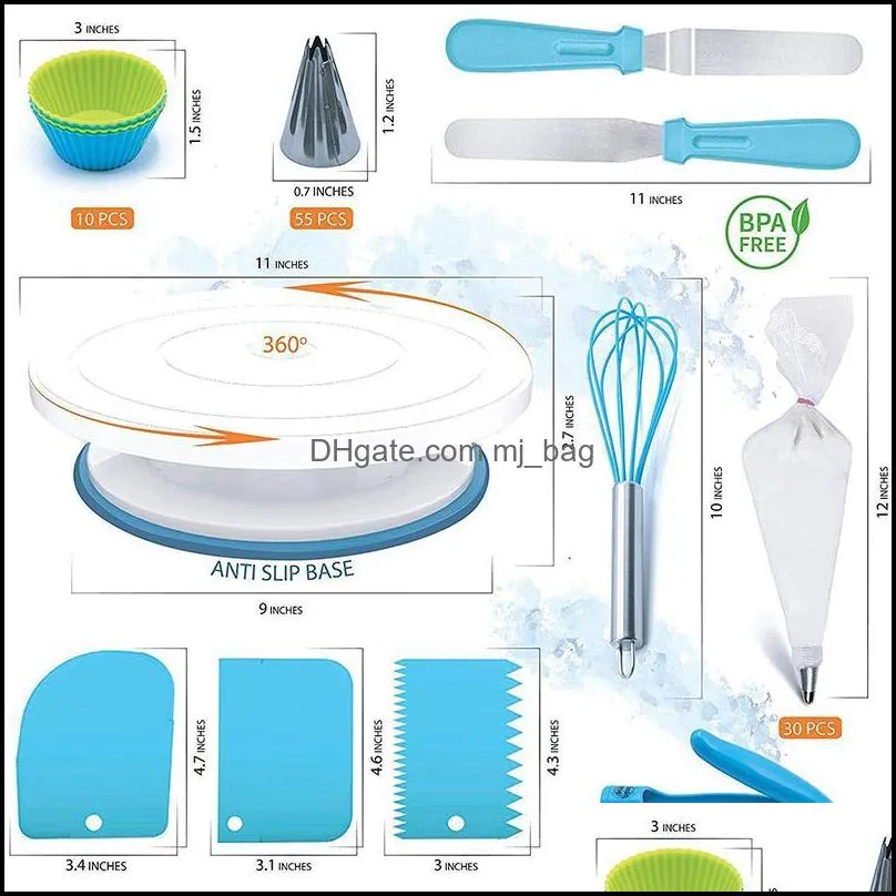 baking & pastry tools 136-piece cake turntable set decoration mold decorating mouth tool with piping bag nozzle reusable