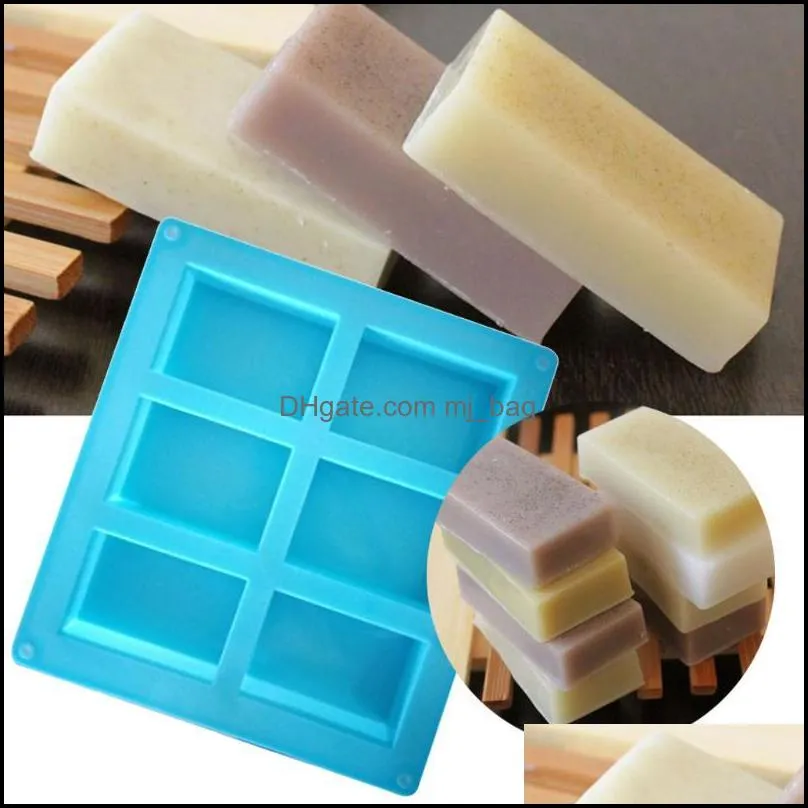 6-cavity rectangle soap mold silicone craft diy making homemade cake mould splicing material high quality multi-color baking & pastry