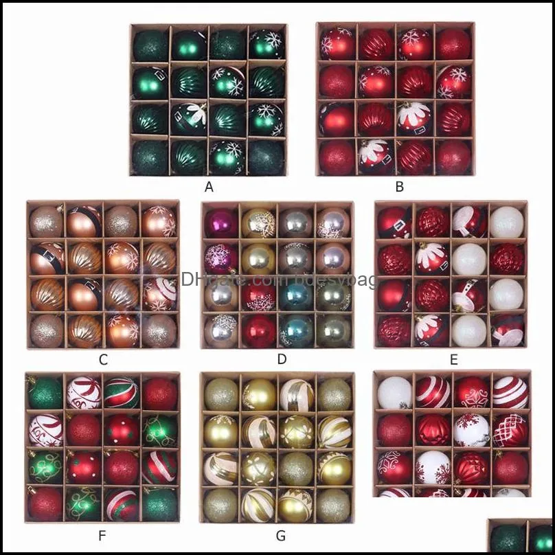 party decoration 16pcs/box christmas tree decor ball bauble hanging ornament decorations for home gifts