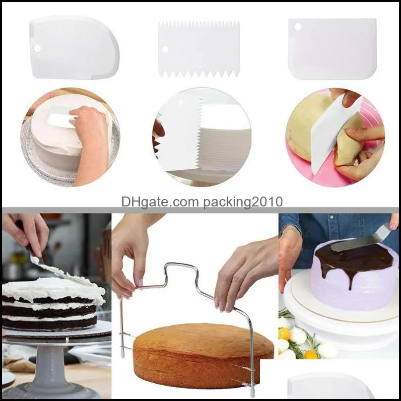 baking & pastry tools 54pcs/pack no skid proof cake turntable supplies plastic decorating kit