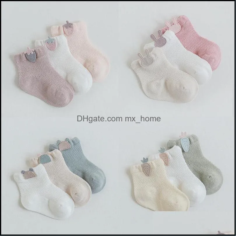 summer infant baby socks kids cartoon cotton knitted socks cute children breathable neck socks mxhome