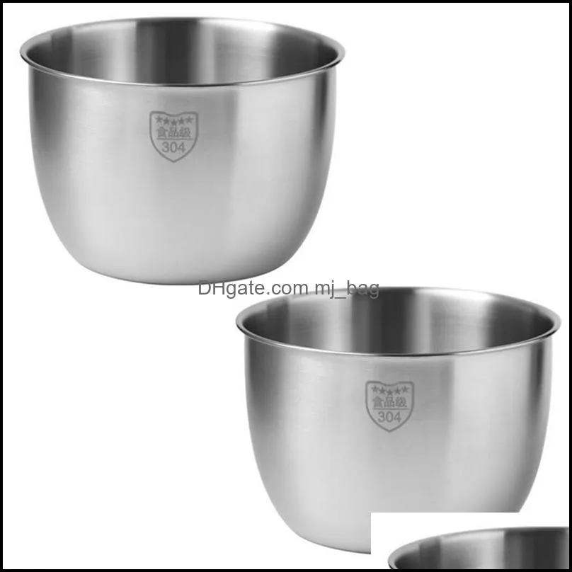 bowls 2x stainless steel 304 mixing bowl deep design cooking baking cake bread salad kitchen mixer bowl, 3600ml & 2800ml