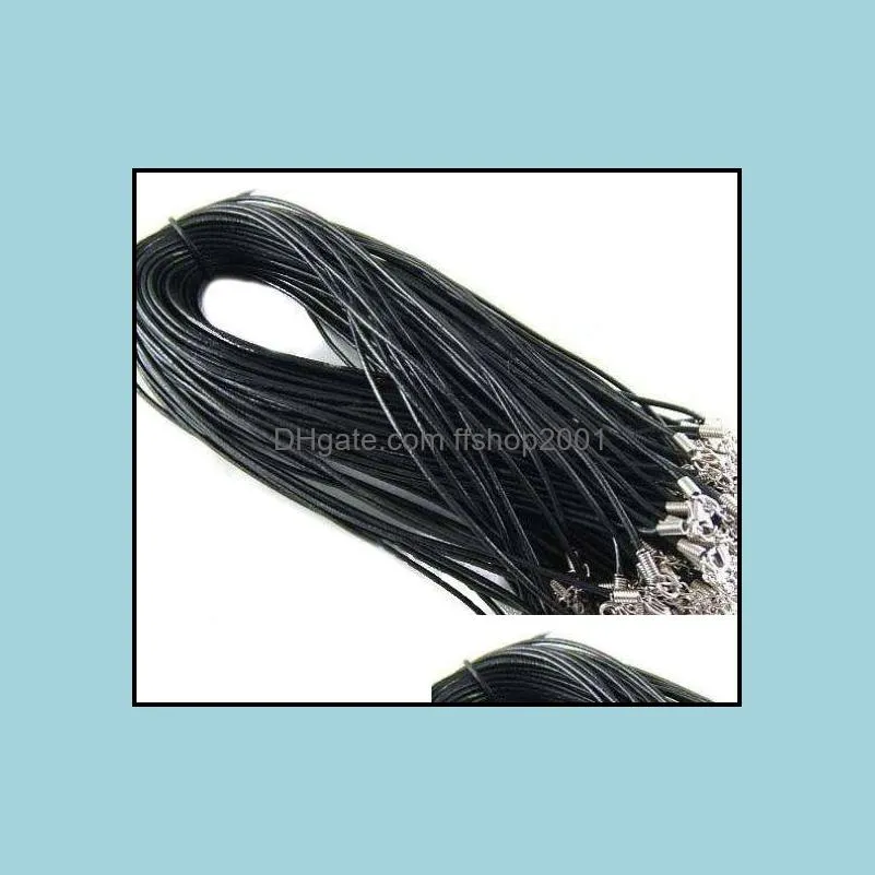 leather necklace snake beading cord string rope wire jewelry cheap chain with lobster clasp components black necklaces