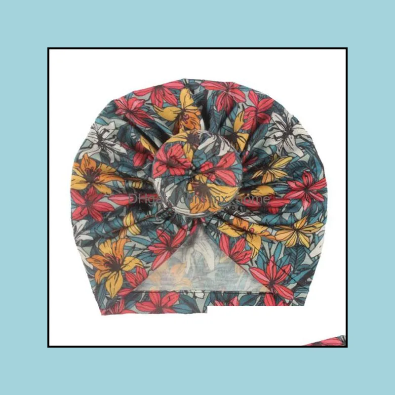 15578 vintage europe infant baby boys girls hat florals donut headwear child toddler kids beanies turban hats babies hat