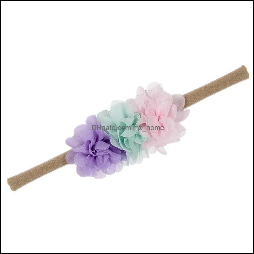europe infant baby bowknot flowers headband elastic children soft hair band kids girls headbands bandanas hairbands 10 color mixed
