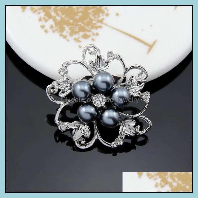 brooches fashion jewelry channel silver plated lapel flower scarf buckle clips crystal beautifully rhineston brooches