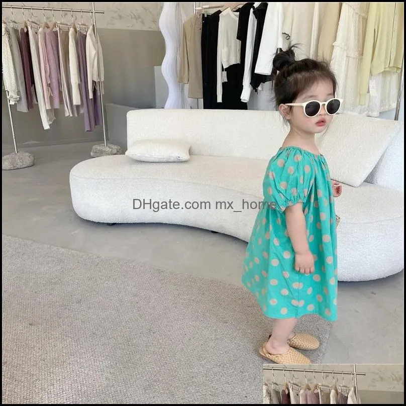 summer baby girls casual dress lace backless dots dress children kids princess dresses mxhome