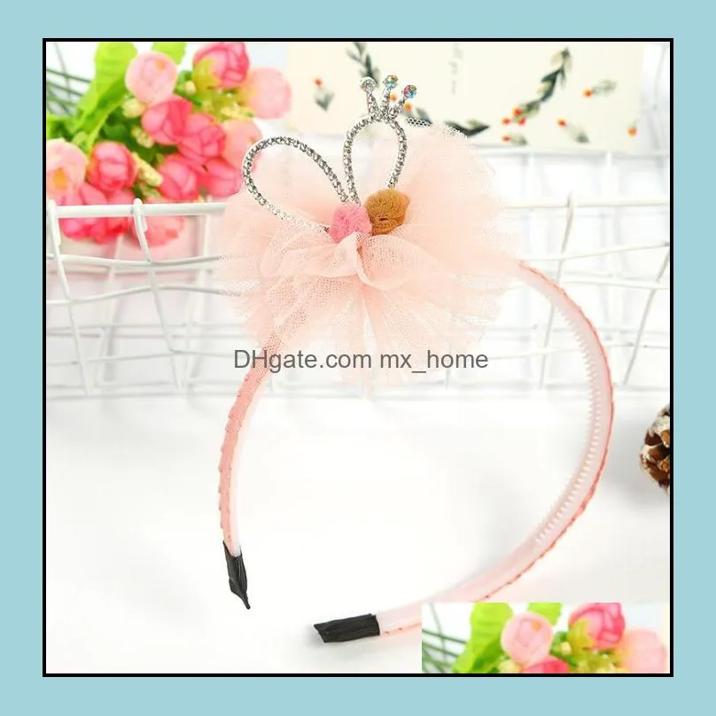 cute girl lace flower bunny ear hair clasp kids hairband princess child dance performance headband hair accessories 14695