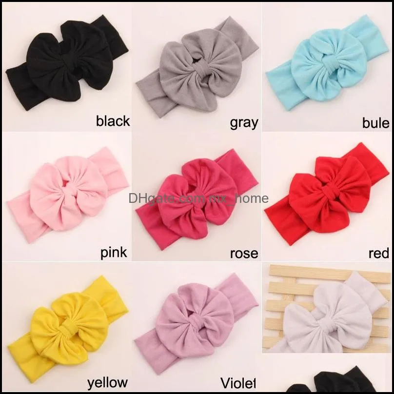 kids girls big bow headwrap hair band baby girl cotton headbands infant babies fashion hairbands lovely children hair accessories mxhome