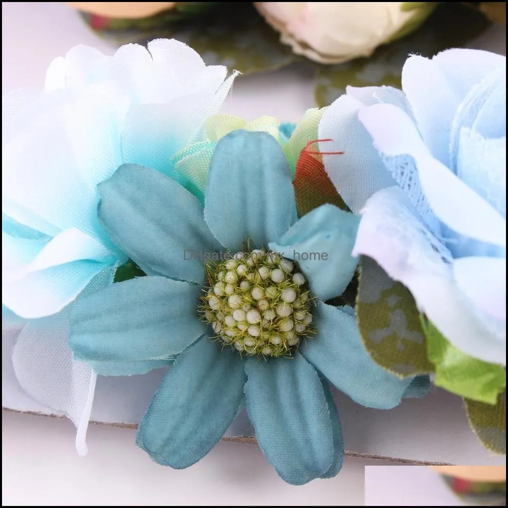 europe infant baby girls floals headband kids flower crown photography props hair band simulation floals hair band hair accessory
