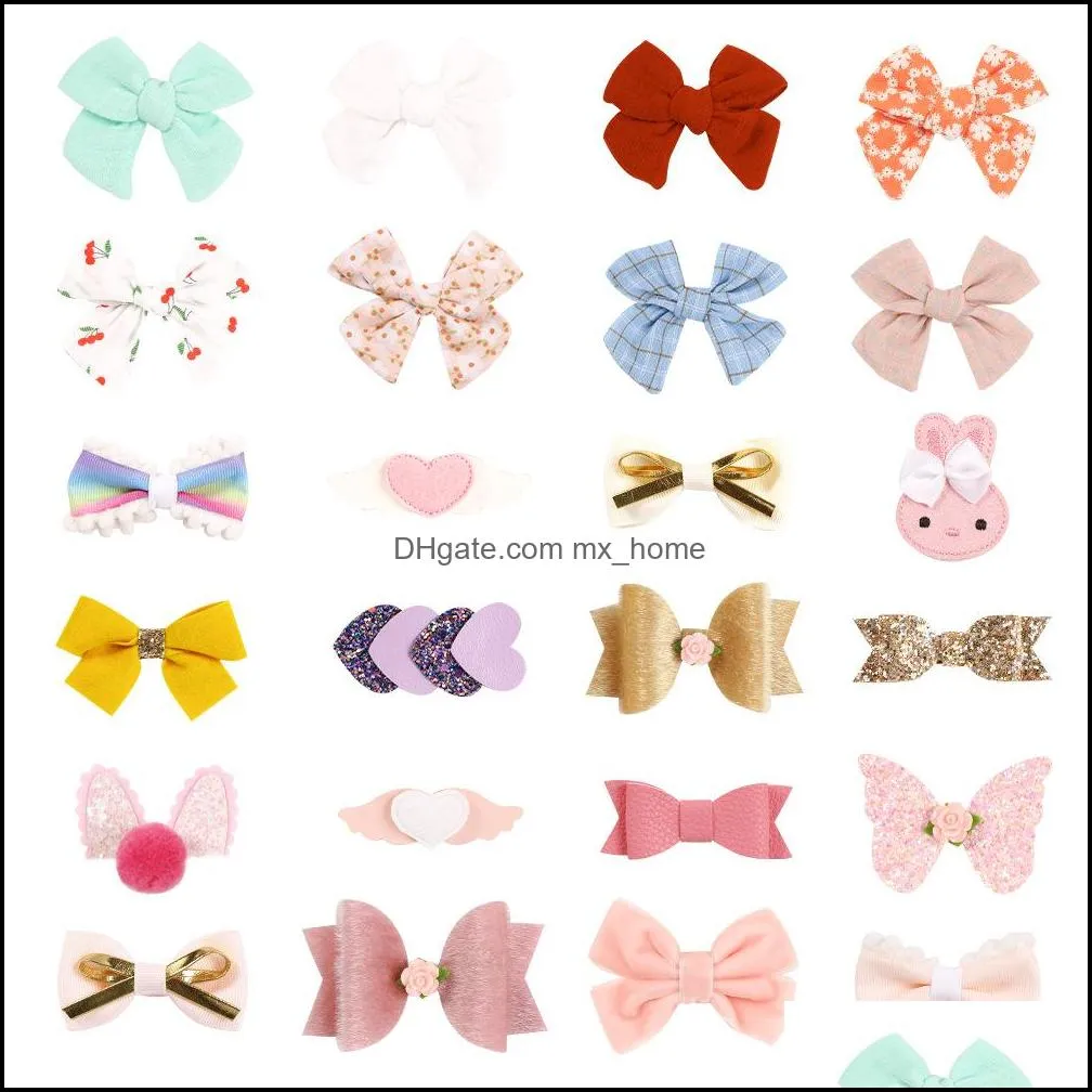 europe baby girls colorful sweet bowknots hair clip kids cartoon bowknot barrette barrettes children hairpin accessory mxhome