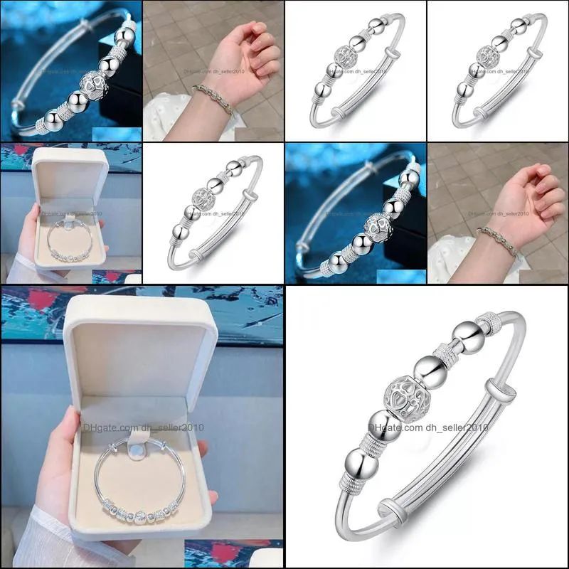 exquisite and creative nine transfer beads bracelet white copper silver-plated transfer beads bracelet women`s exquisite ball jewelry